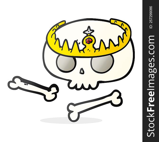 Cartoon Skull Wearing Tiara