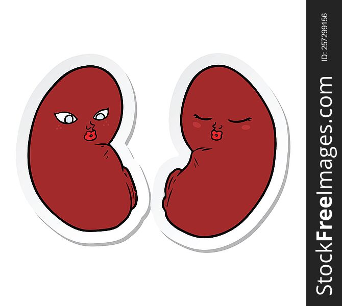sticker of a cartoon kidneys