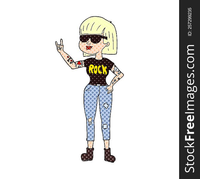 Cartoon Rock Woman