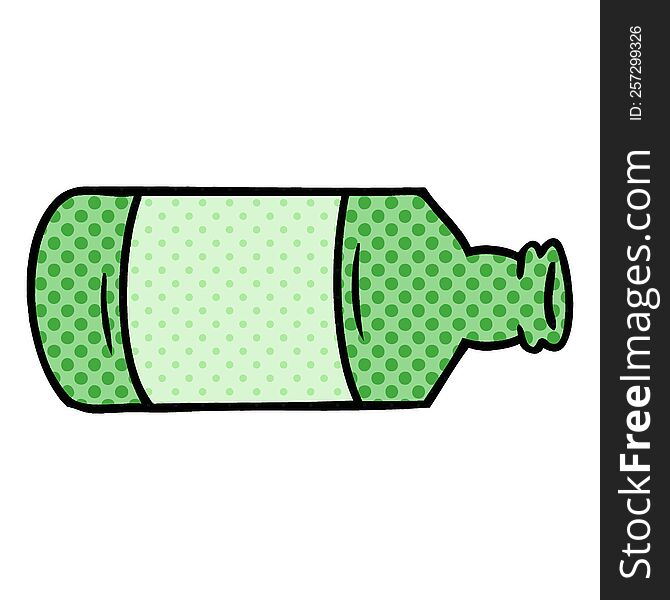 hand drawn cartoon doodle of an old glass bottle