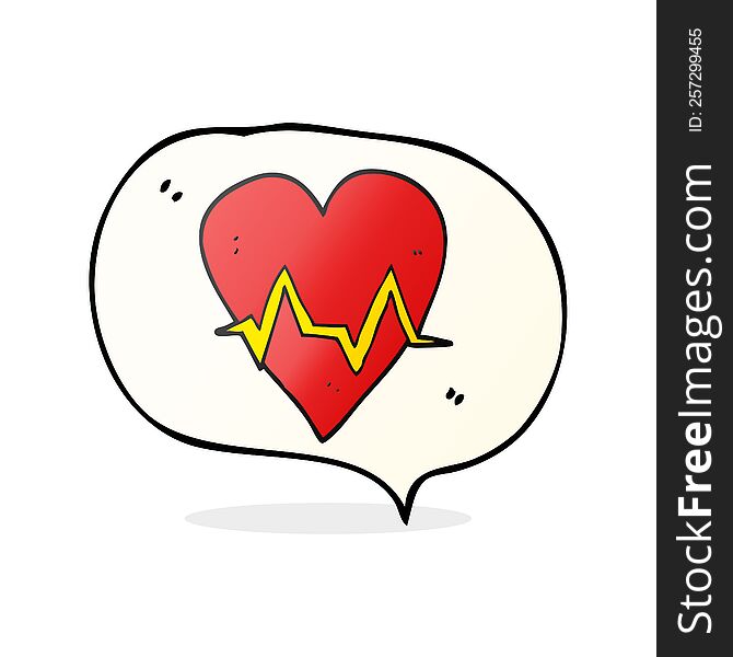 freehand drawn speech bubble cartoon heart rate pulse symbol
