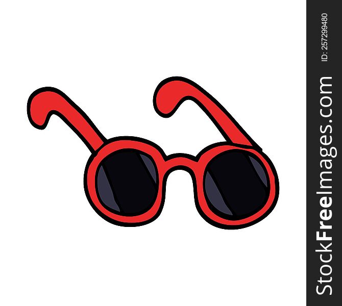 cartoon doodle sun glasses