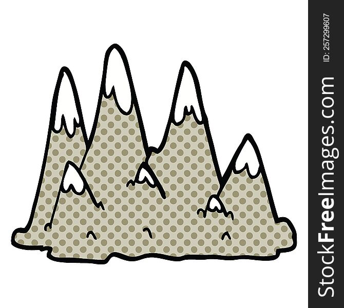 comic book style cartoon mountains