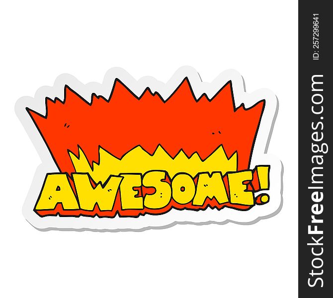 Sticker Of A Awesome Cartoon Symbol