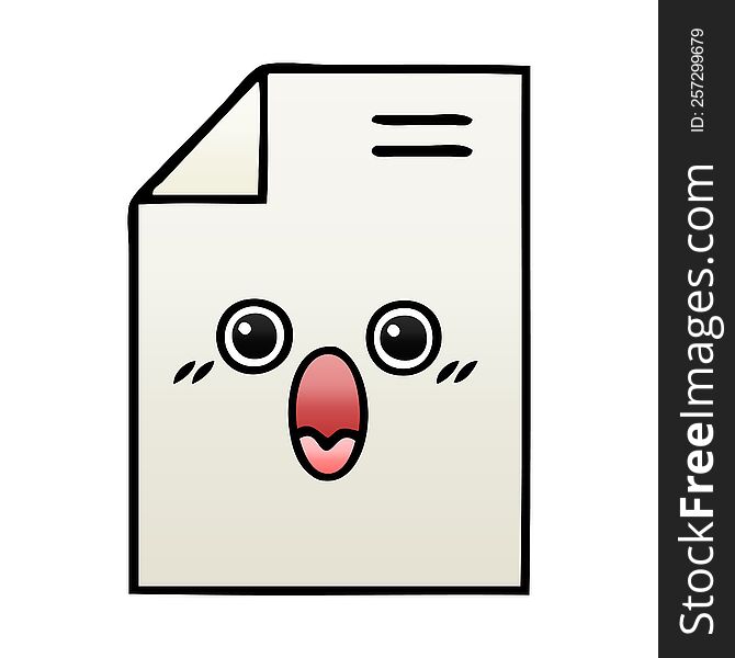 gradient shaded cartoon of a shocked paper document
