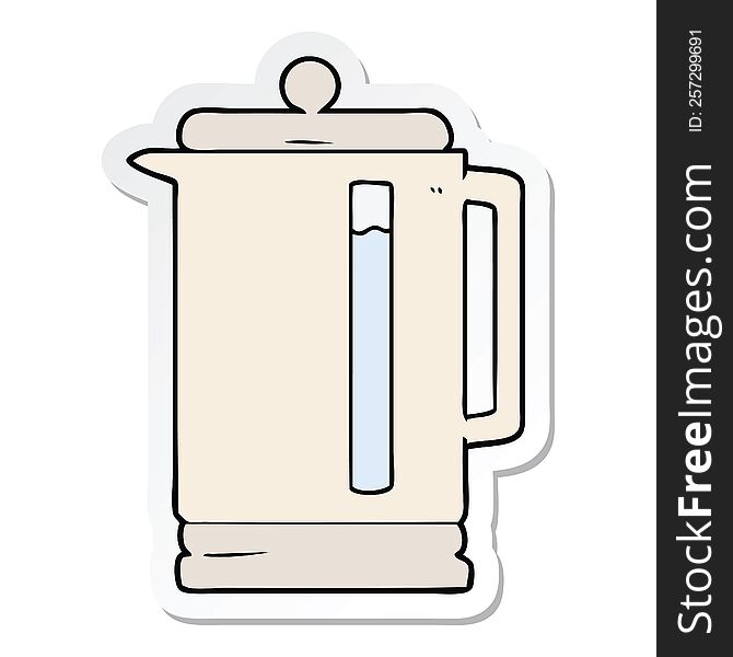 sticker of a cartoon electric kettle