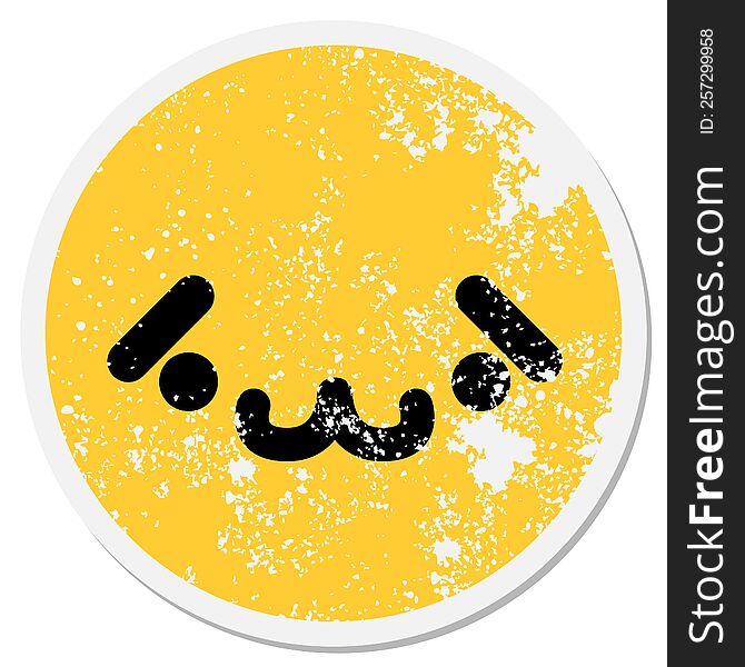 cute shy animal face circular sticker