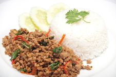 Fried Rice With Basil Stock Photo Fried Rice With Basil Stock Photo