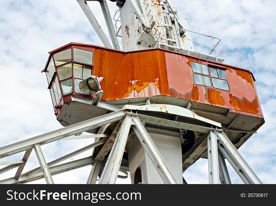 Closeup from old port crane cabin