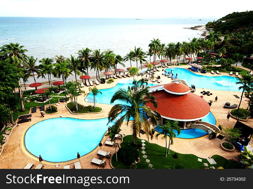 Swimming pool on the beach. Swimming pool on the beach.