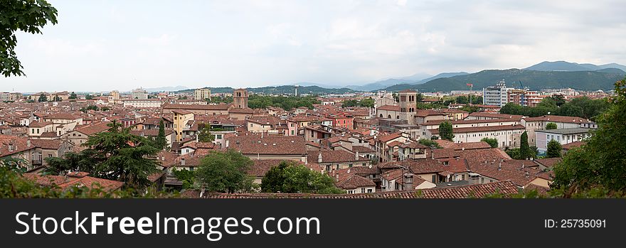 Panorama of the city of Brescia, Italy