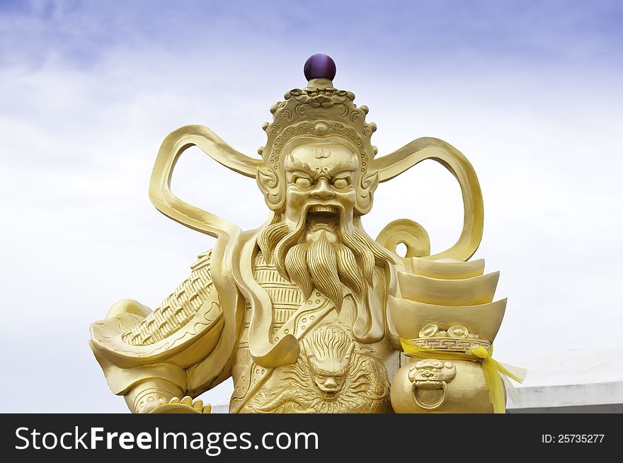 Golden Chinese god of mercy