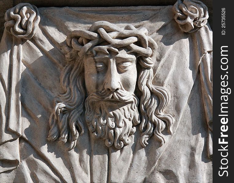 Detail of sculpture of Jesus Christ