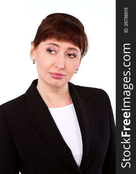 Business Woman Over White Background