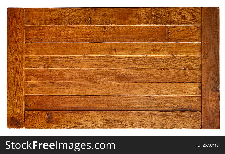 Old wooden board isolated on white background.