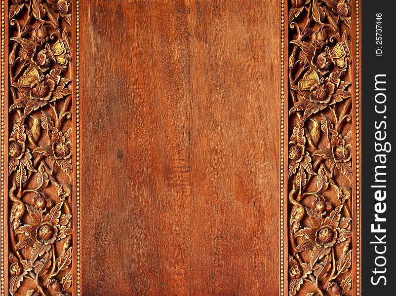 Old worn wooden board with oriental ornament. Old worn wooden board with oriental ornament.