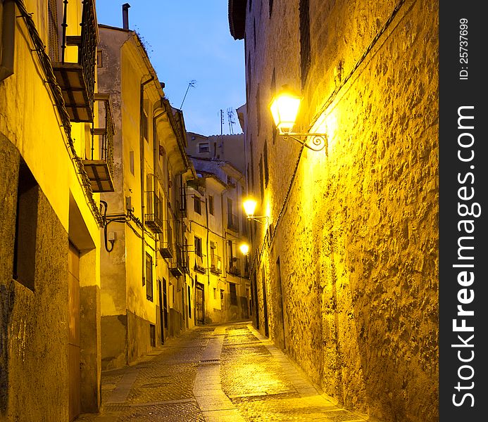 Empty alleyways in Cuenca. Spain.
