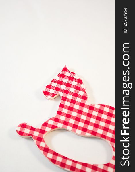 Red and white Christmas horse, xmas tree ornament.