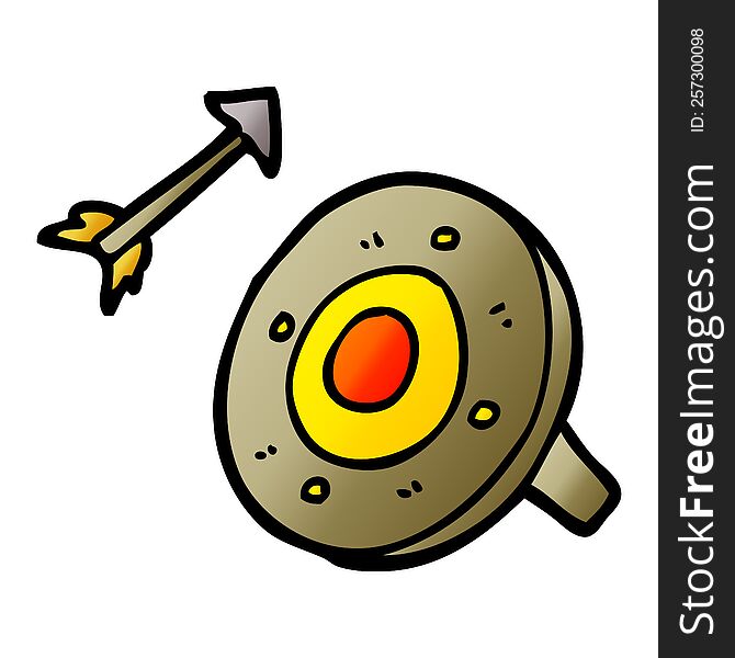 Cartoon Doodle Shield And Arrow