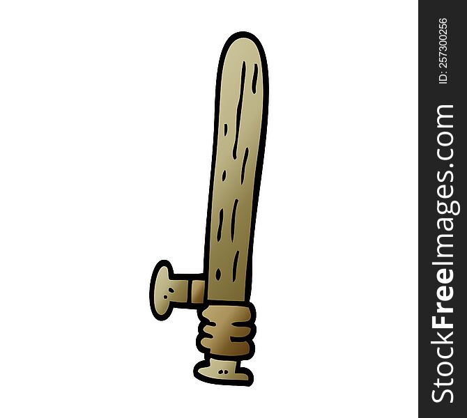 cartoon doodle wooden truncheon