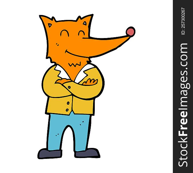cartoon fox in shirt