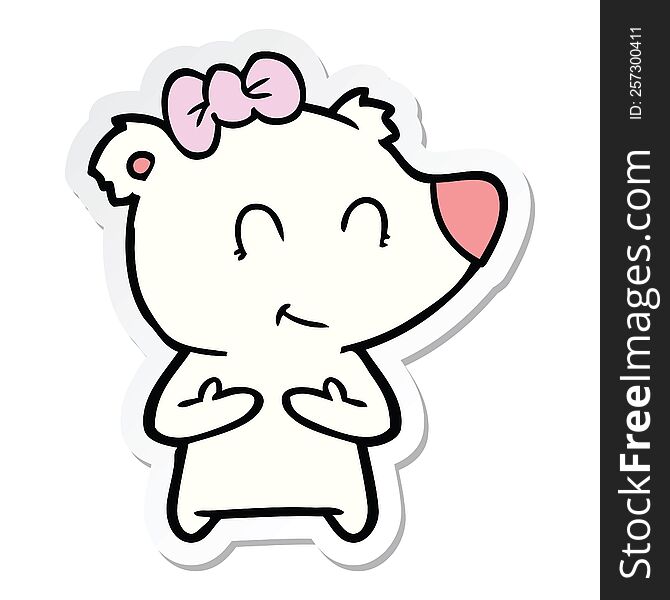 Sticker Of A Female Polar Bear Cartoon