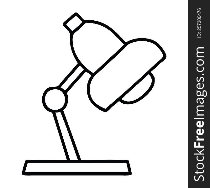 line drawing cartoon of a table lamp