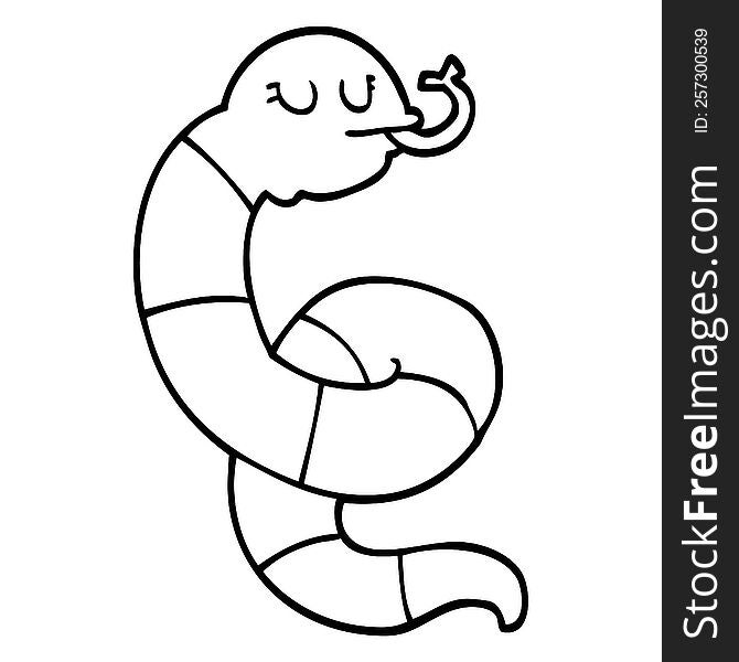 line drawing cartoon poisonous snake