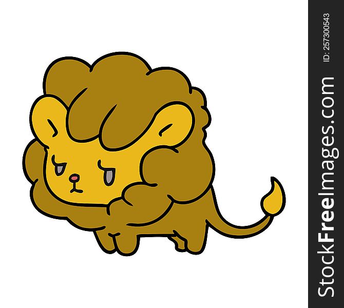 cartoon illustration kawaii cute lion cub. cartoon illustration kawaii cute lion cub