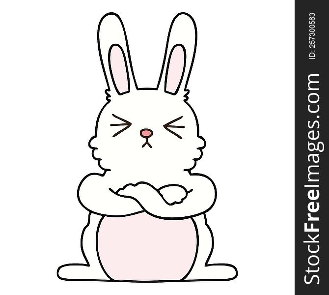 Quirky Hand Drawn Cartoon Rabbit