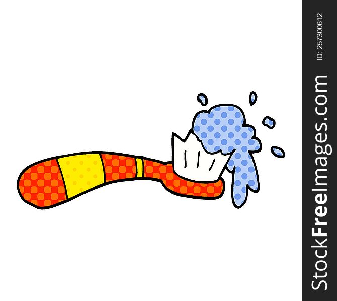 cartoon doodle toothbrush
