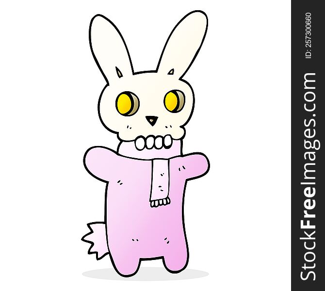 Cartoon Spooky Skull Rabbit