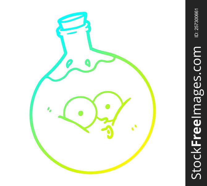 Cold Gradient Line Drawing Cartoon Potion