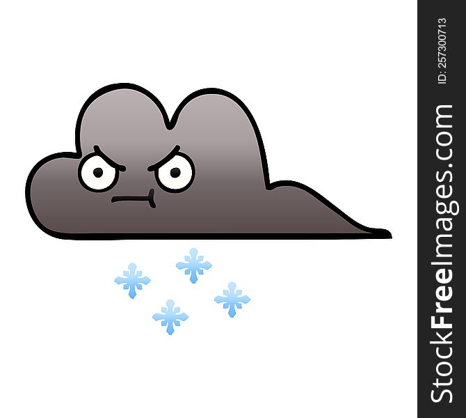 Gradient Shaded Cartoon Storm Snow Cloud