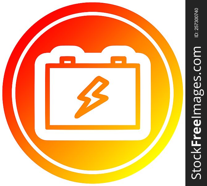 industrial battery in hot gradient spectrum