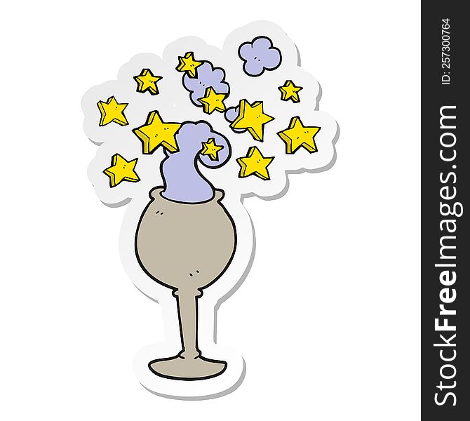 sticker of a cartoon magic goblet