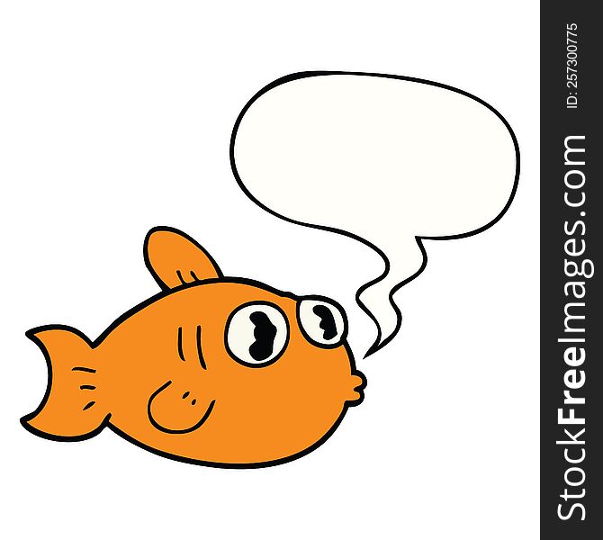 cartoon fish with speech bubble. cartoon fish with speech bubble