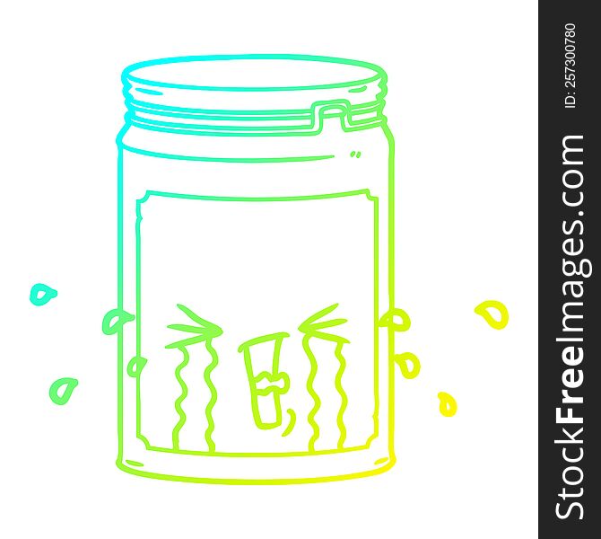 Cold Gradient Line Drawing Cartoon Glass Jar