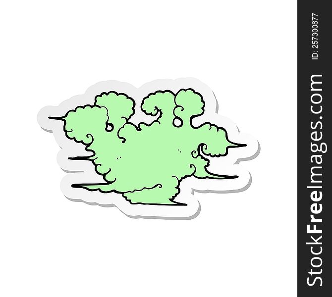 sticker of a cartoon gas cloud