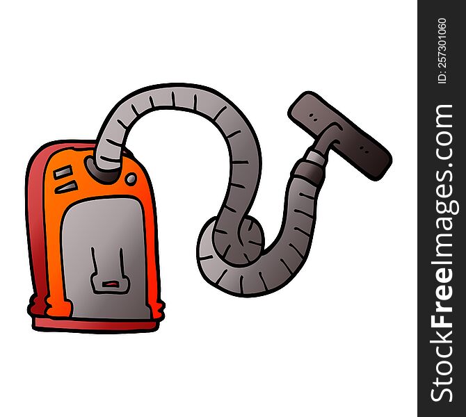 Vector Gradient Illustration Cartoon Vacuum Cleaner