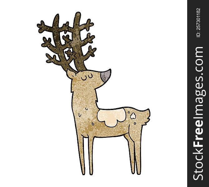 Textured Cartoon Stag