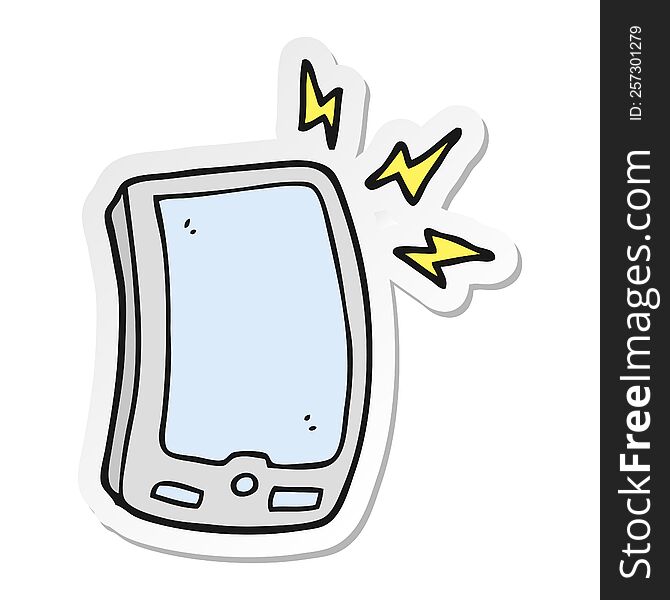 sticker of a cartoon mobile phone