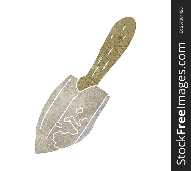 retro cartoon trowel