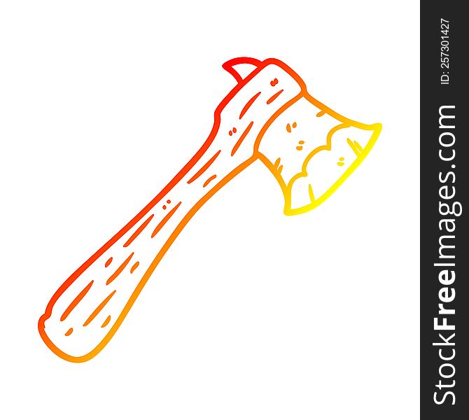 Warm Gradient Line Drawing Old Axe