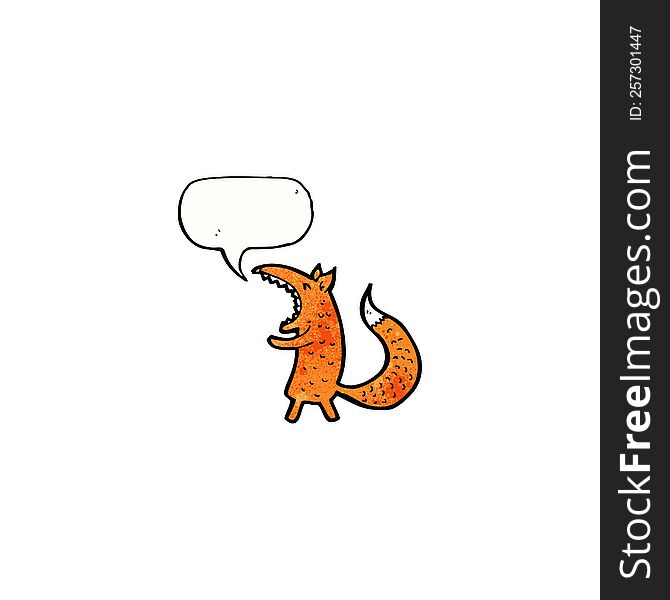 Cartoon Fox With Speech Bubble