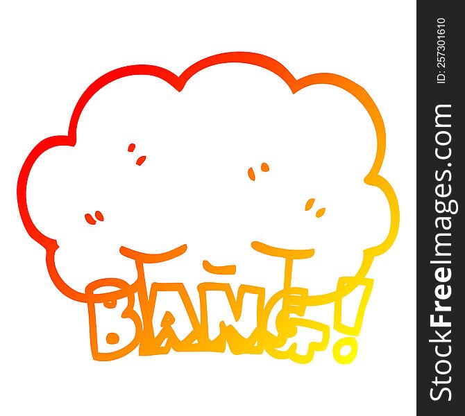 warm gradient line drawing of a cartoon explosion bang