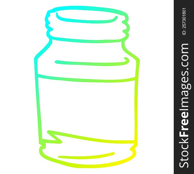 cold gradient line drawing cartoon glass jar