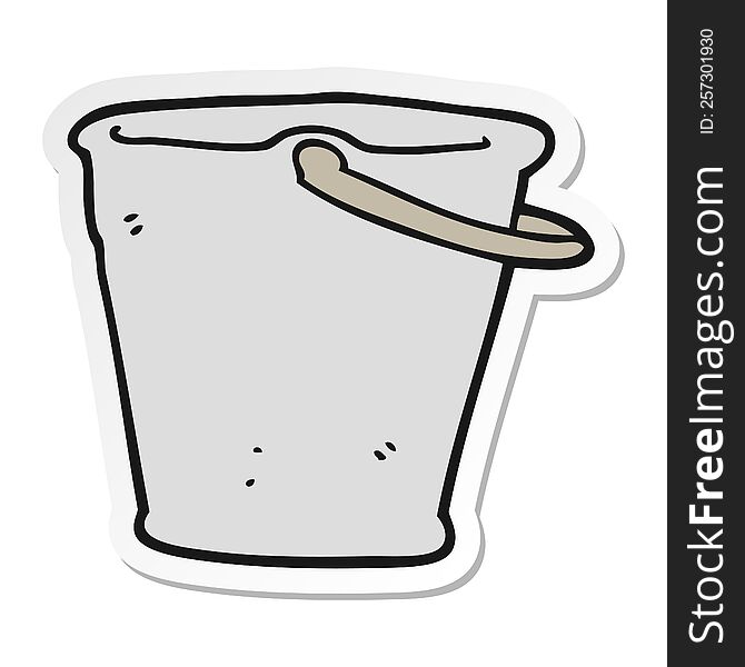 Sticker Of A Cartoon Bucket