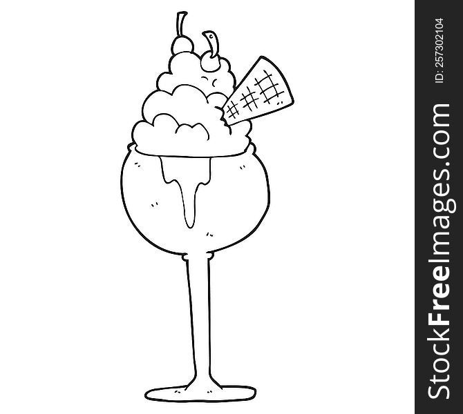 Black And White Cartoon Ice Cream
