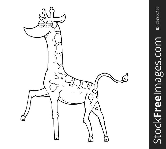 Black And White Cartoon Giraffe